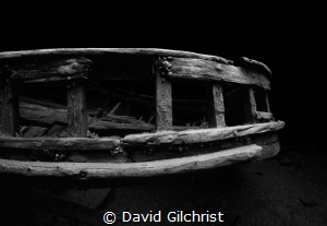 Stern railing of the tug wreck 'Alice G', Tobermory,Ontario by David Gilchrist 